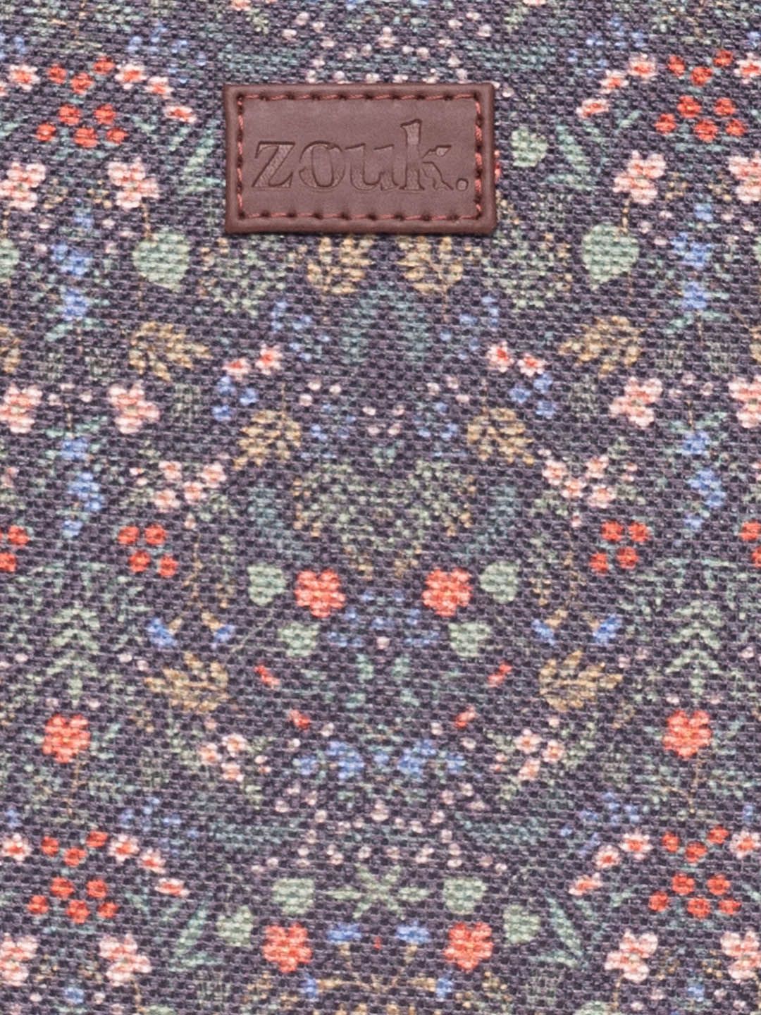 ZOUK Floral Printed Structured Shoulder Bag