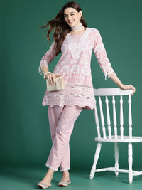 Indo Era Floral Embroidered Pure Cotton Co-Ords