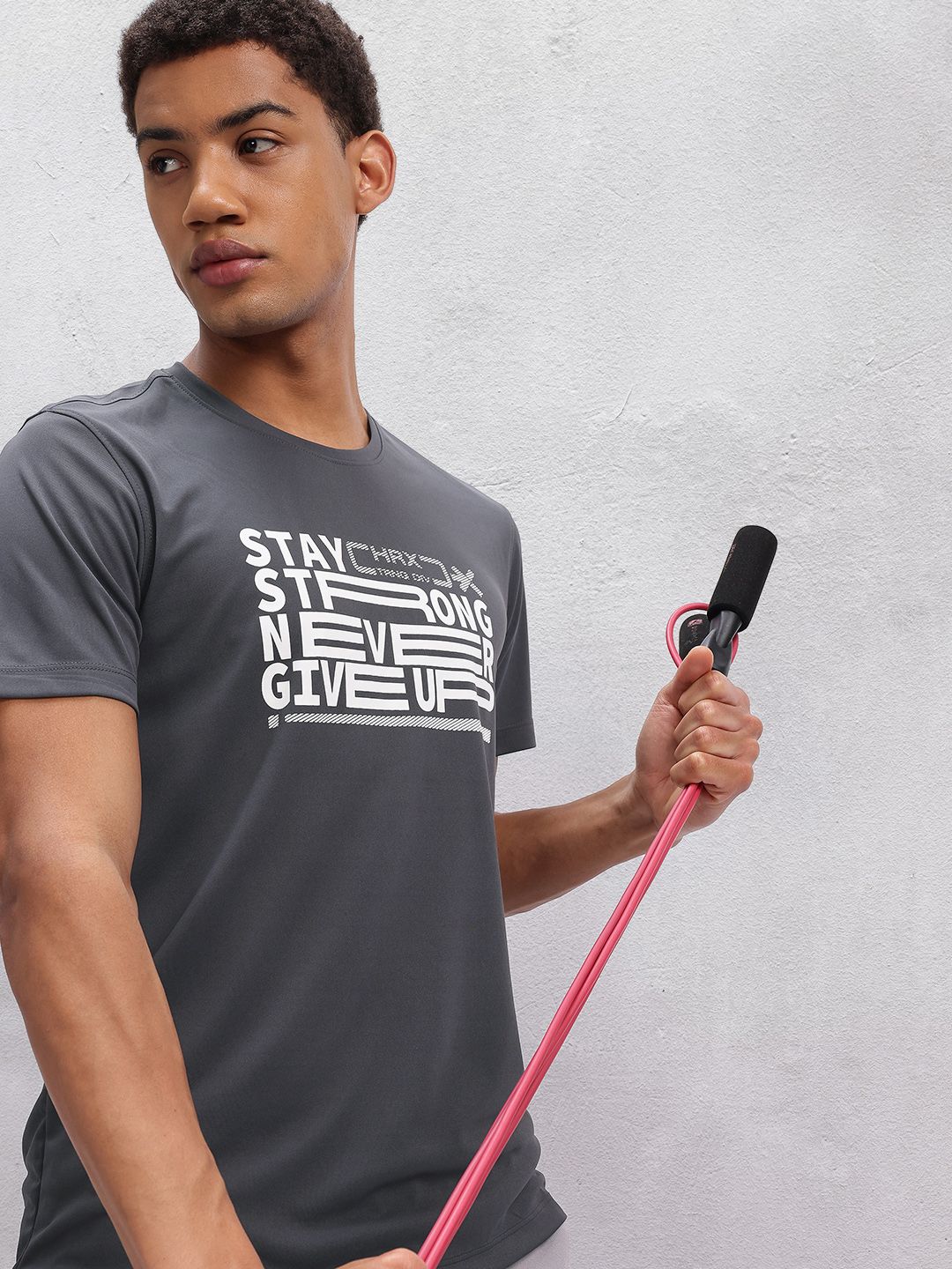HRX by Hrithik Roshan Typography Print Rapid-Dry Training T-shirt