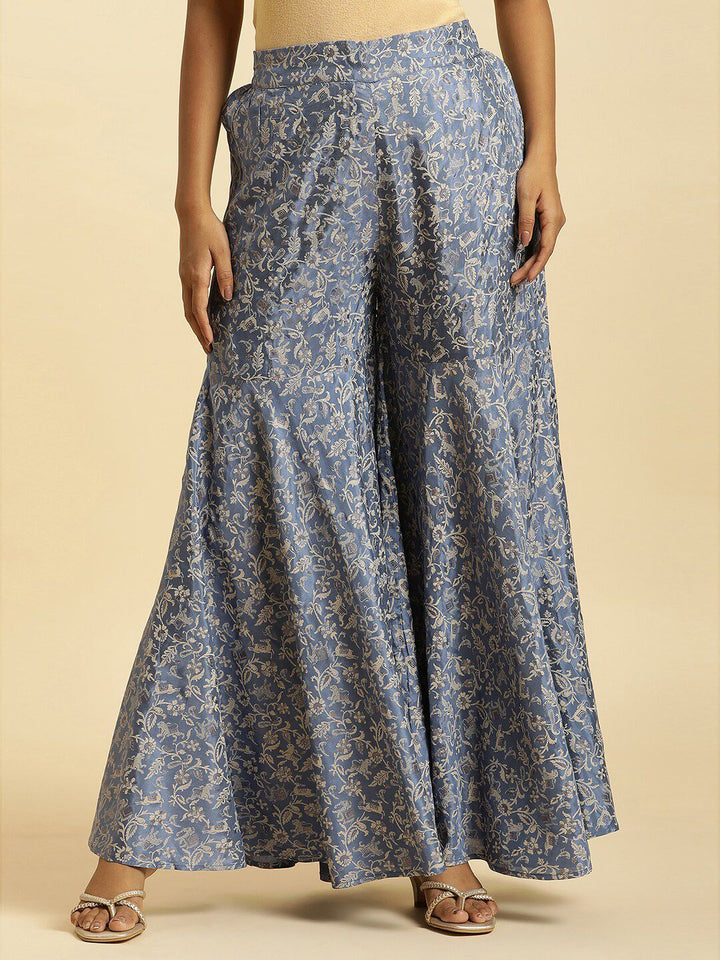 W Women Floral Printed Flared Ethnic Palazzos