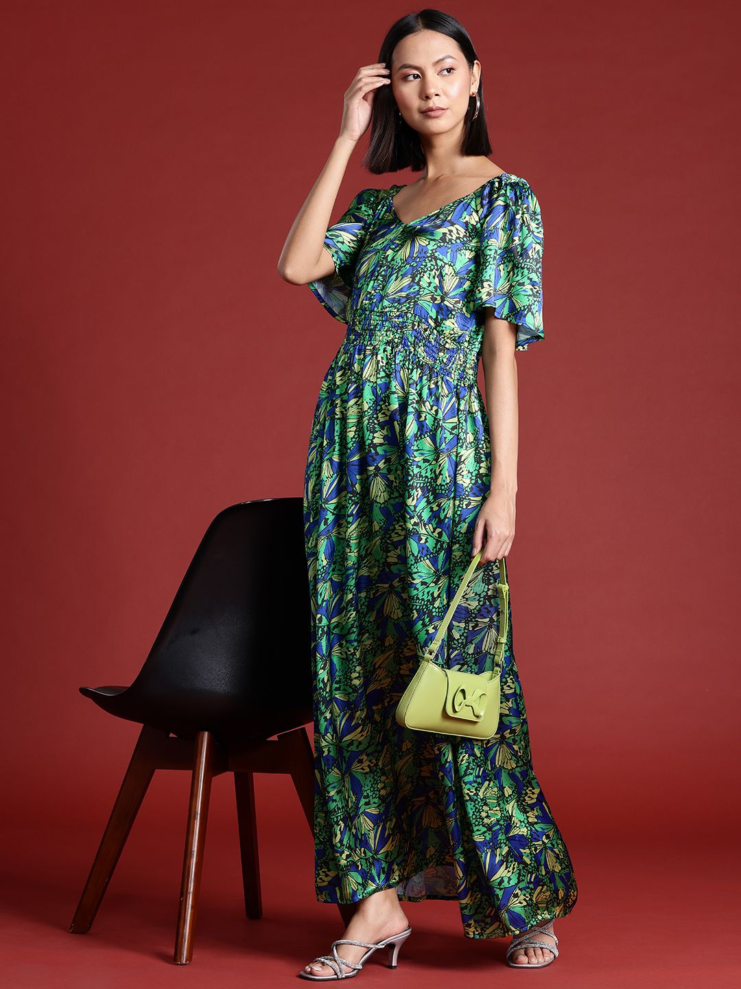 all about you Floral Print Satin Maxi Dress