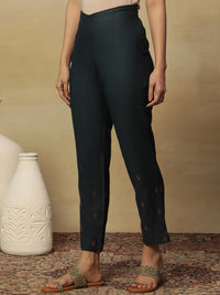 W Women Slim Fit Cropped Ethnic Trouser