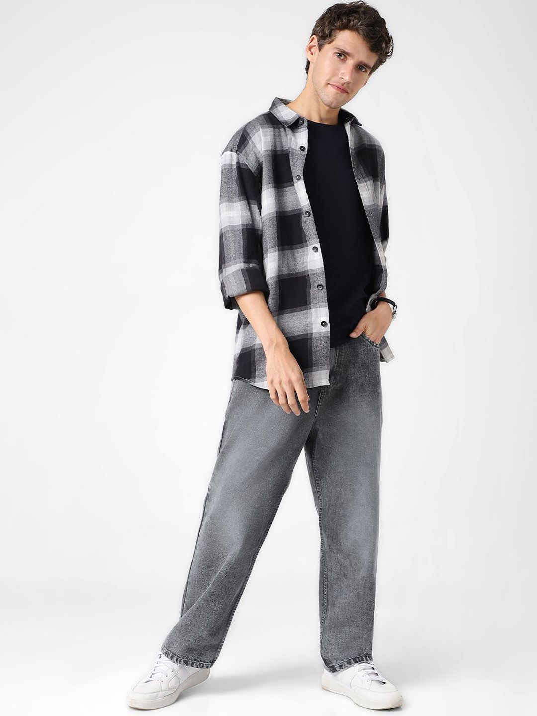Urbano Fashion Men Non Stretchable Loose Baggy Fit Washed Jeans