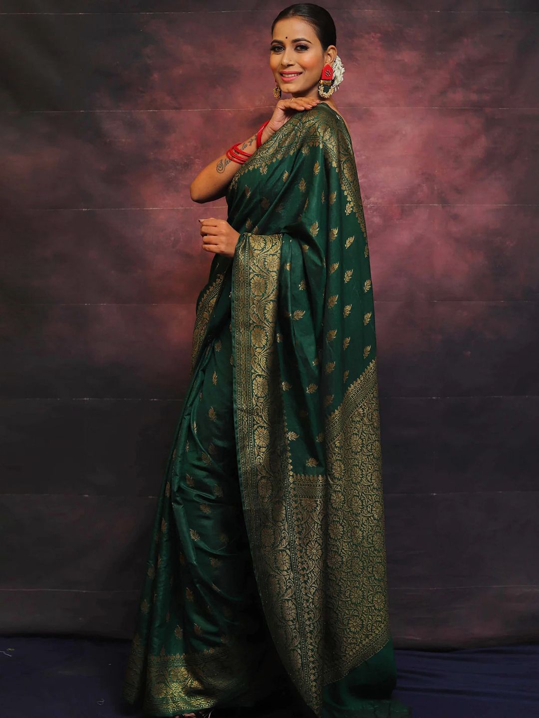 KALINI Woven Design Zari Banarasi Saree