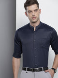 The Indian Garage Co. X Luxe Men Slim Fit Mandarin Collar Formal Shirt