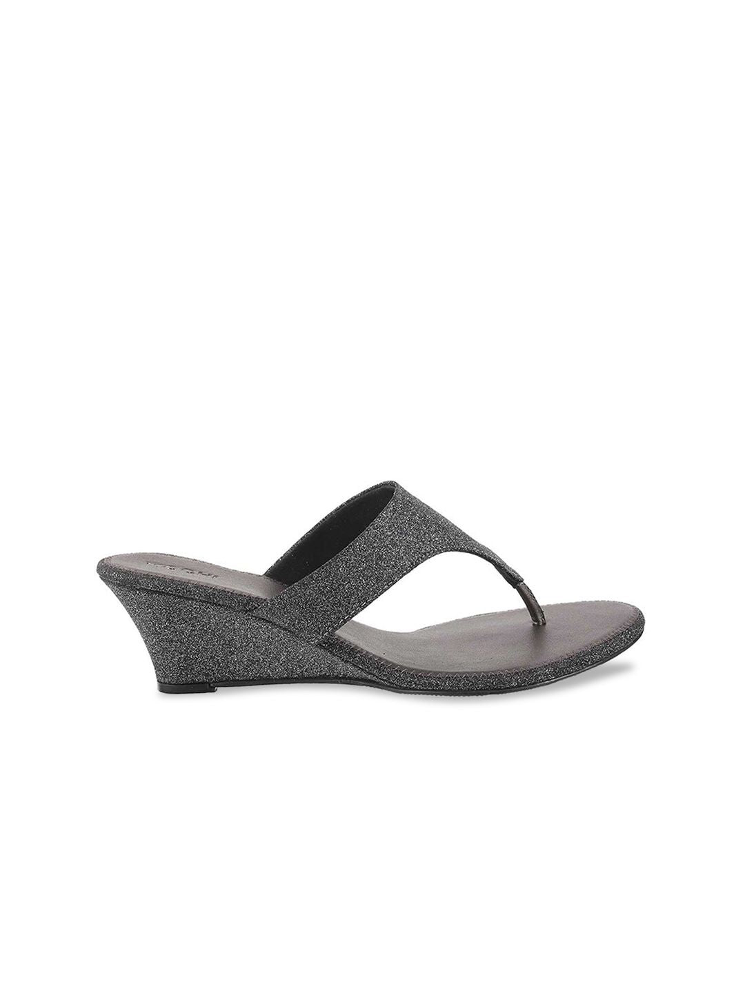 Mochi Women Grey Embellished Wedges