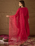 KALINI Floral Yoke Design Regular Sequinned Kurta with Trousers & With Dupatta