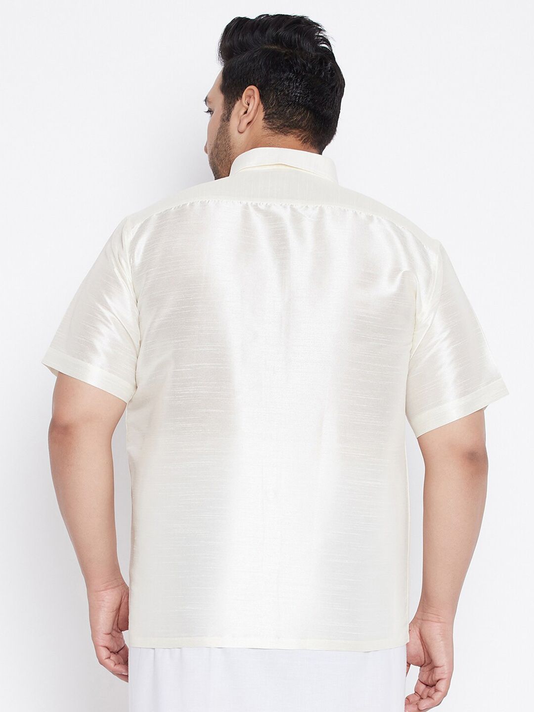 VASTRAMAY Men Cream-Coloured Premium Casual Shirt