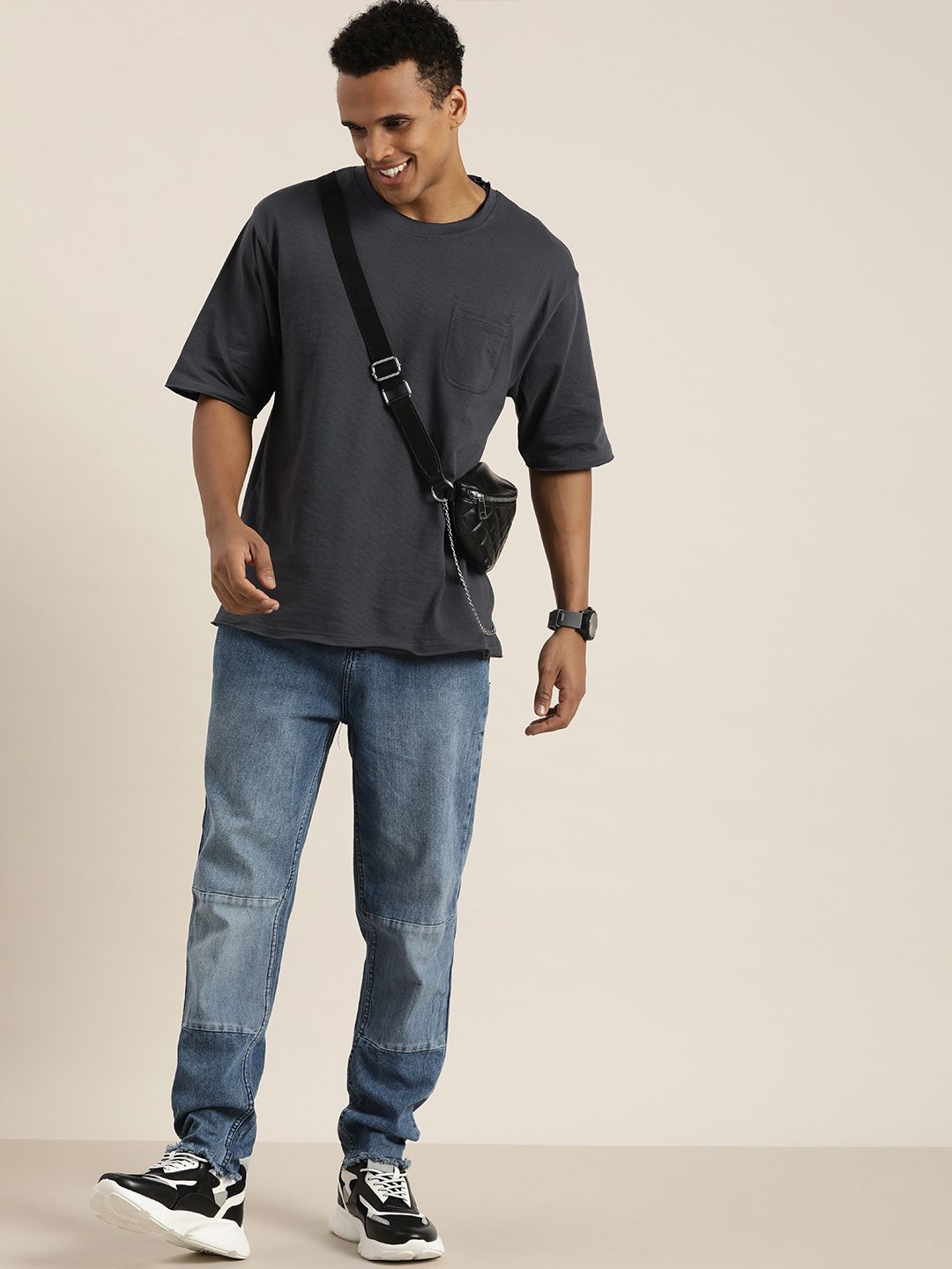DILLINGER Men Honeycomb Structure Oversized Pocket T-shirt