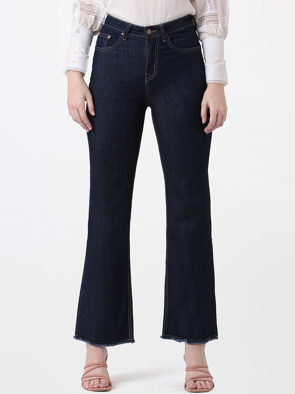 AND Women Blue Flared Trousers