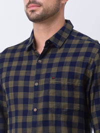SPYKAR Men Green Slim Fit Buffalo Checks Casual Shirt