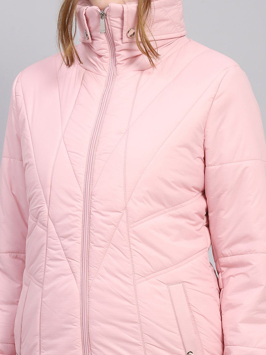 Monte Carlo Fur Detail Stand Collar Padded Jacket