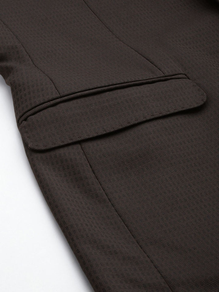 Raymond Notched Lapel Single Breasted Contemporary Fit Self Design Formal Blazers