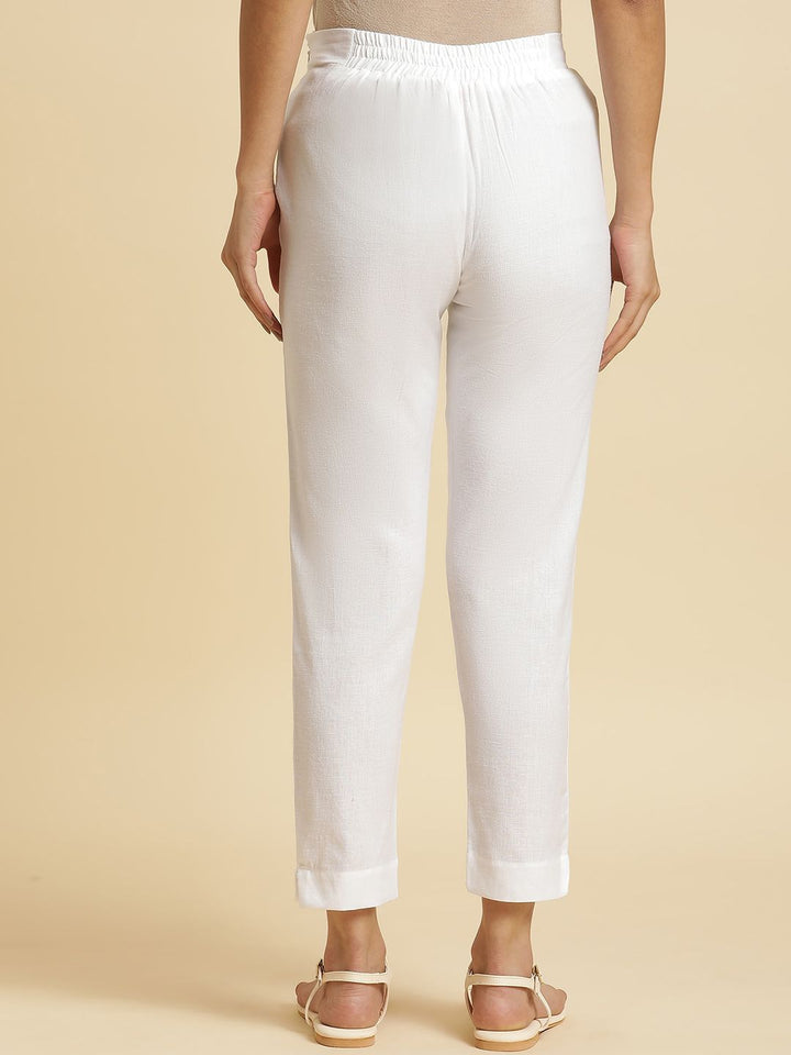 W Women Straight Fit Crop Trousers