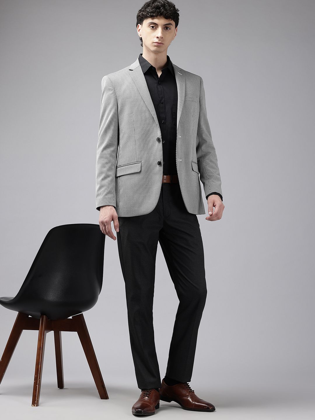 Park Avenue Notched Lapel Collar Single Breasted Slim Fit Formal Blazer