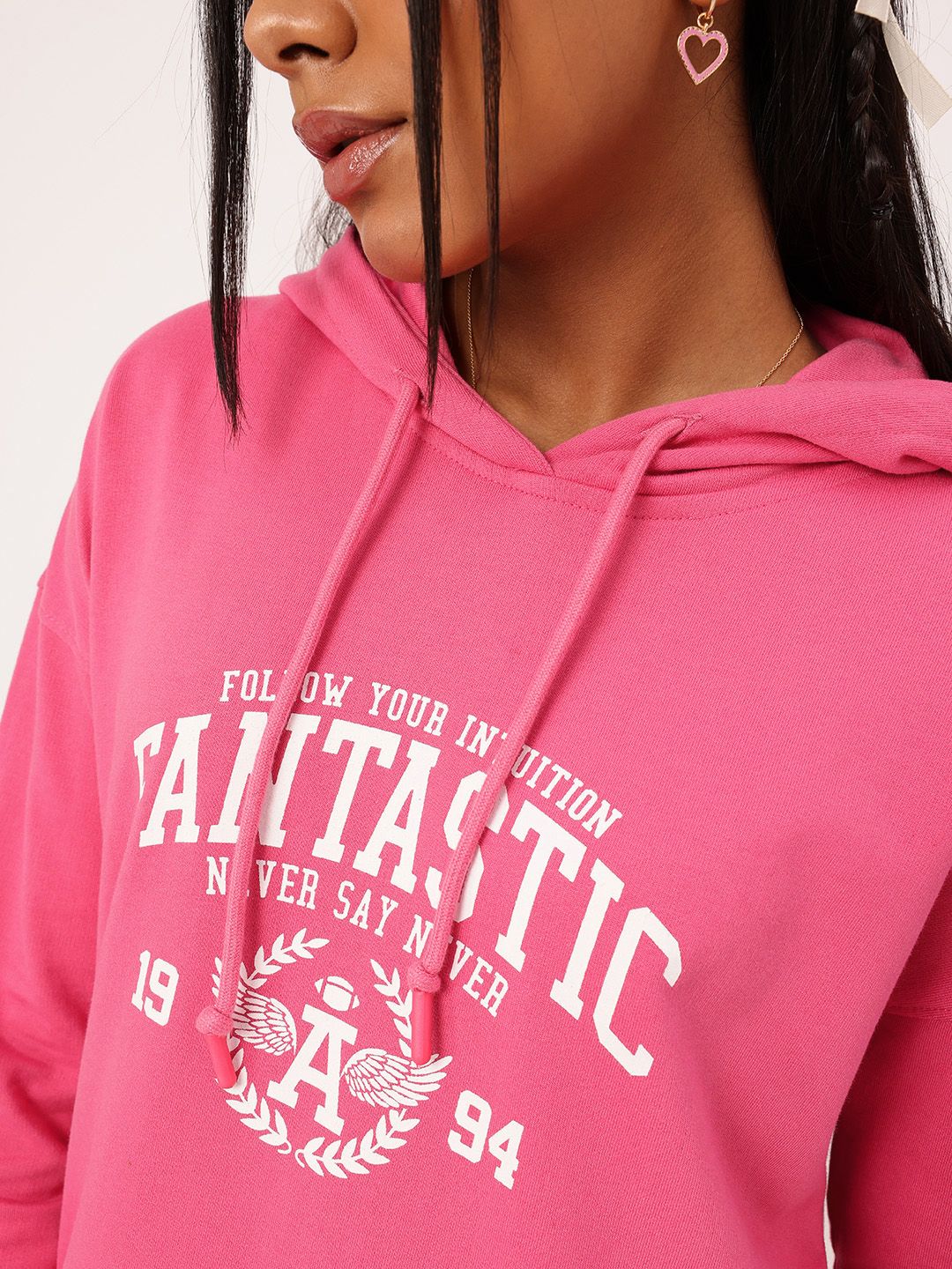 DressBerry Varsity Cool Printed Hooded T-shirt Dress
