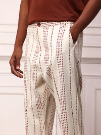 Mr Bowerbird Men Striped Pure Cotton Regular Trousers
