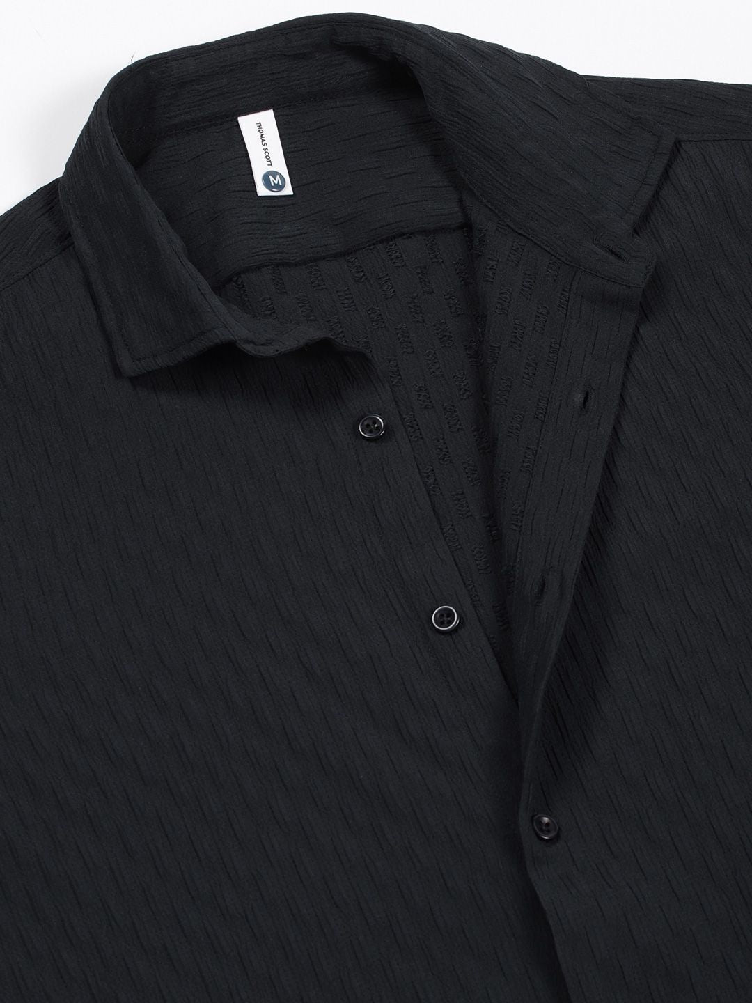 Thomas Scott Men Premium Spread Collar Textured Casual Shirt