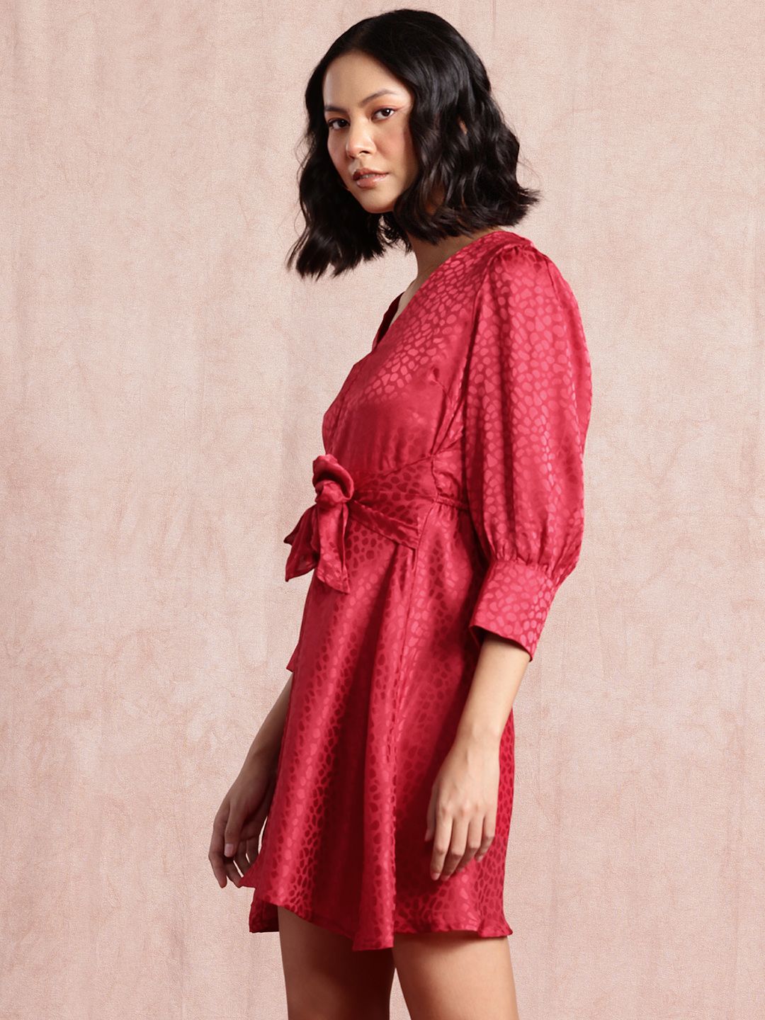 all about you Animal Satin A-Line Mini Dress