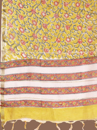 Libas Floral Printed Regular Pure Cotton Straight Kurta with Trousers & Dupatta