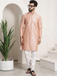 SOJANYA Floral Printed Kolar Mandarin Lengan Panjang Kurta Lurus
