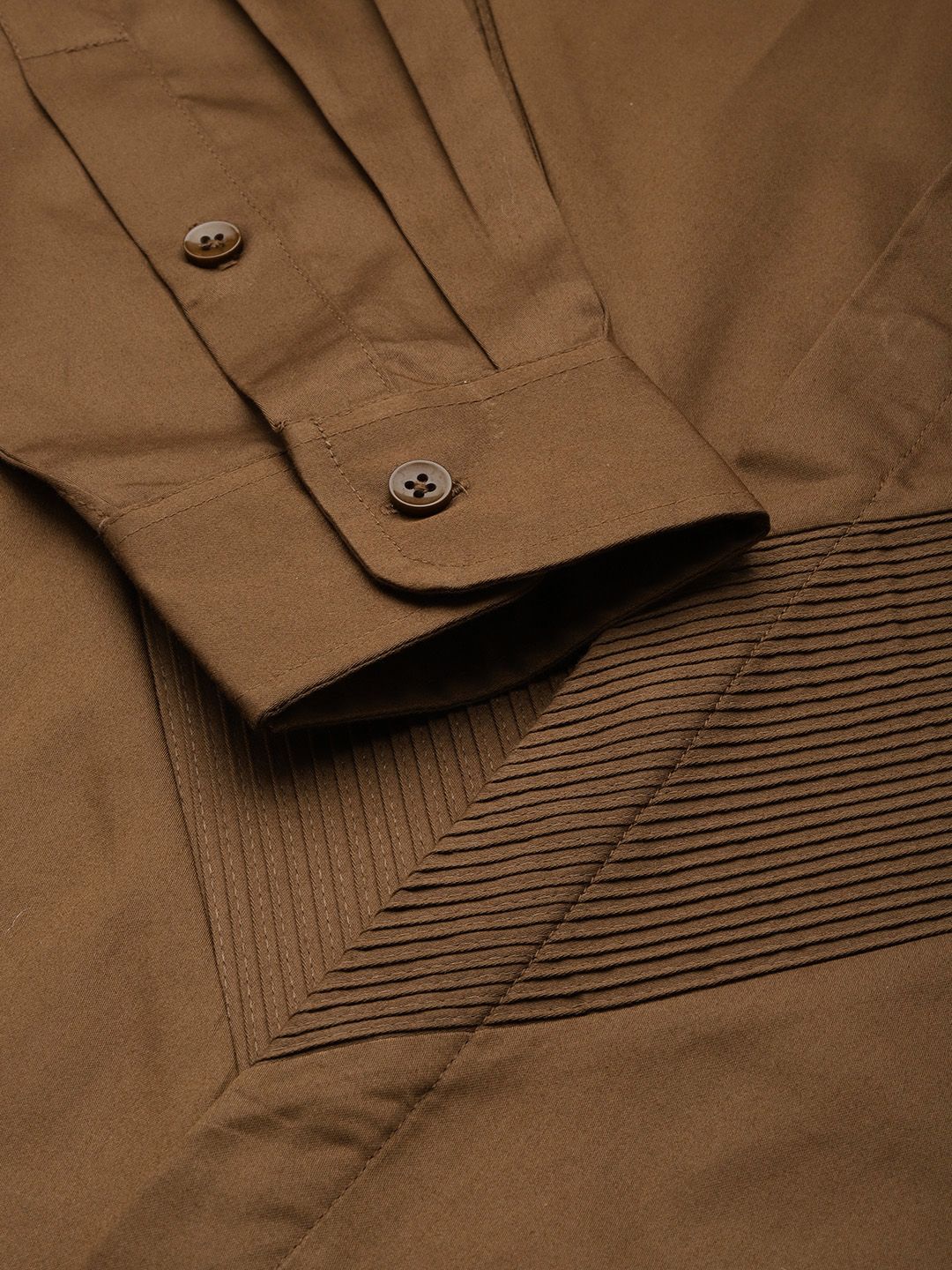 House of Pataudi Pure Cotton Pleated Party Shirt