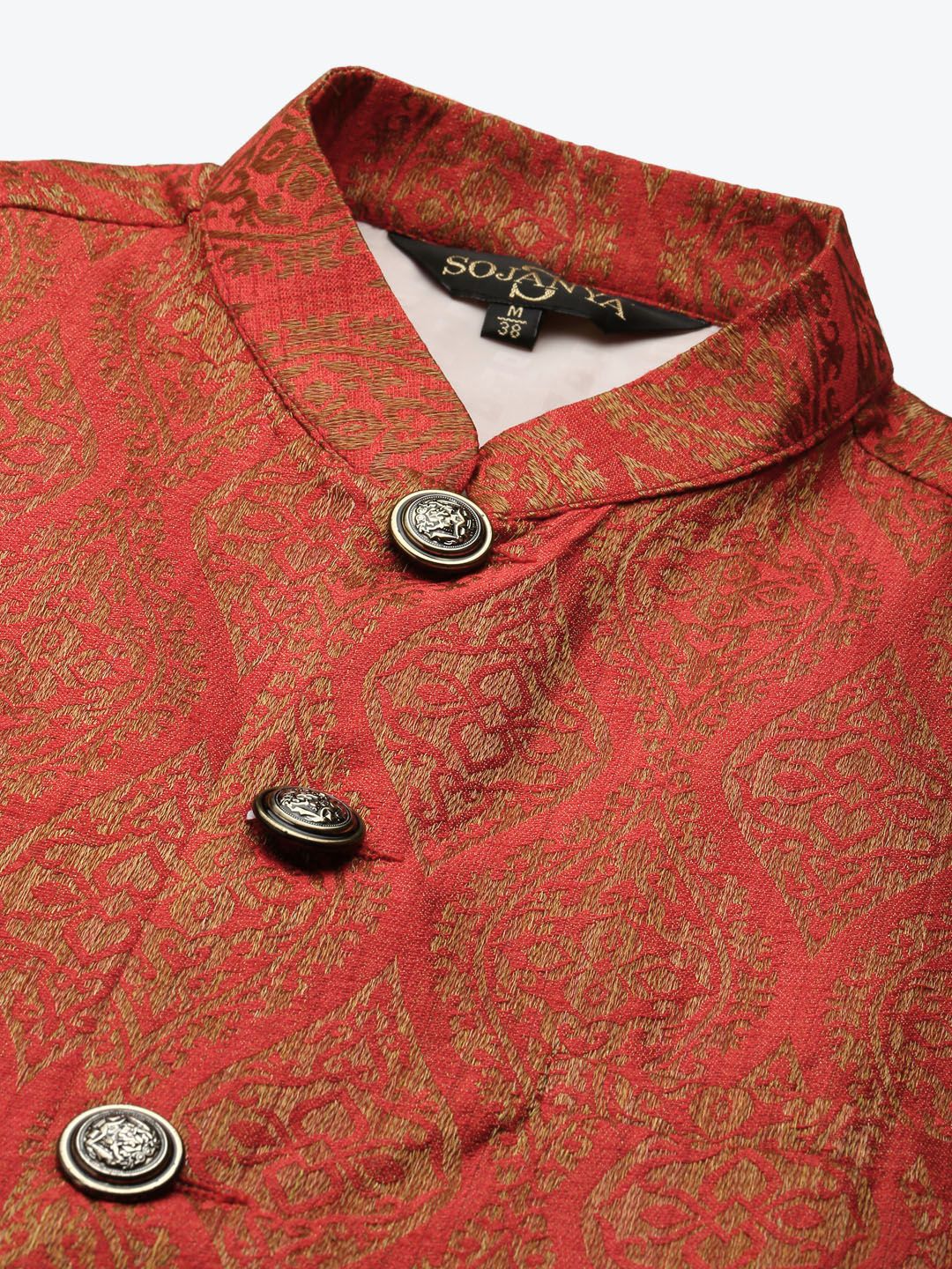 SOJANYA Kurta Belang Beige Lelaki dengan Piyama & Jaket Nehru