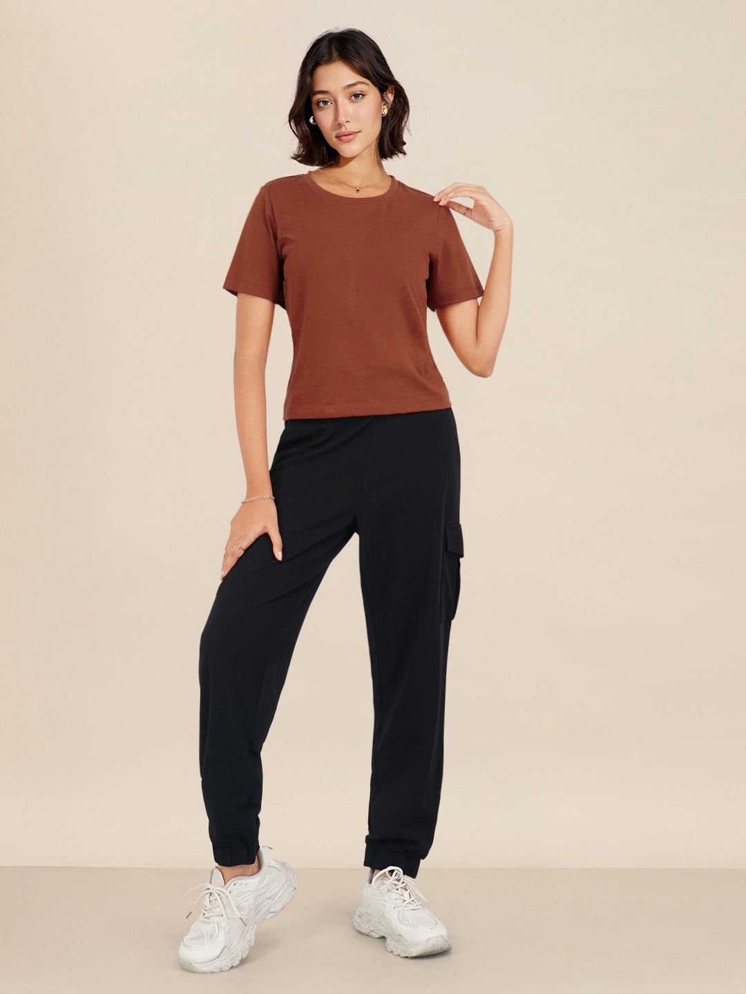 DressBerry Solid Round Neck Casual T-shirt