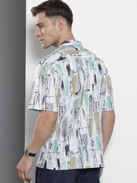 The Indian Garage Co Men Relaxed Fit Printed Resort Wear Jacquard Shirt
