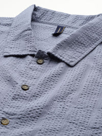 Thomas Scott Men's Plus Size Seersucker Cotton Casual Shirt