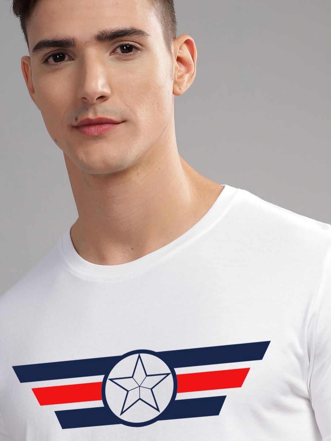 ADRO Men Printed Applique T-shirt