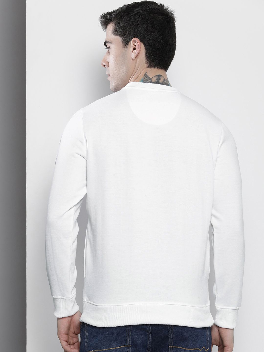 The Indian Garage Co Men White Printed Sweatshirt