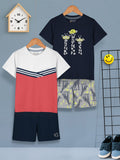 HELLCAT Pack Of 2 Boys Printed T-shirts With Shorts
