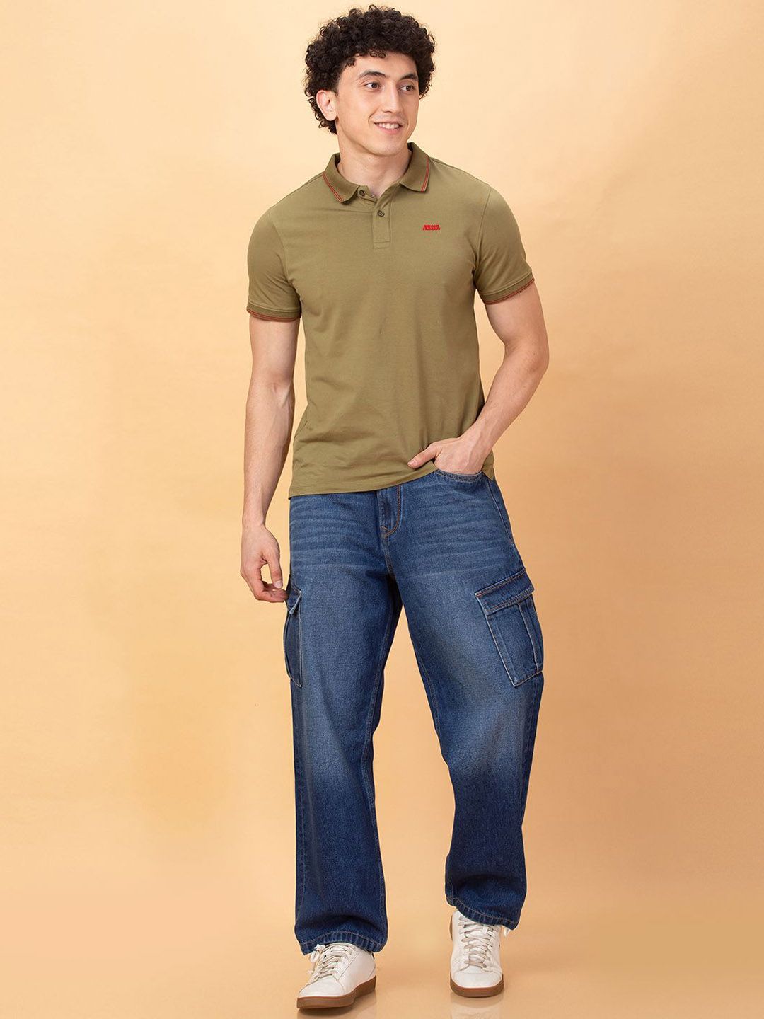 Being Human Men Low Distress Light Fade Jeans