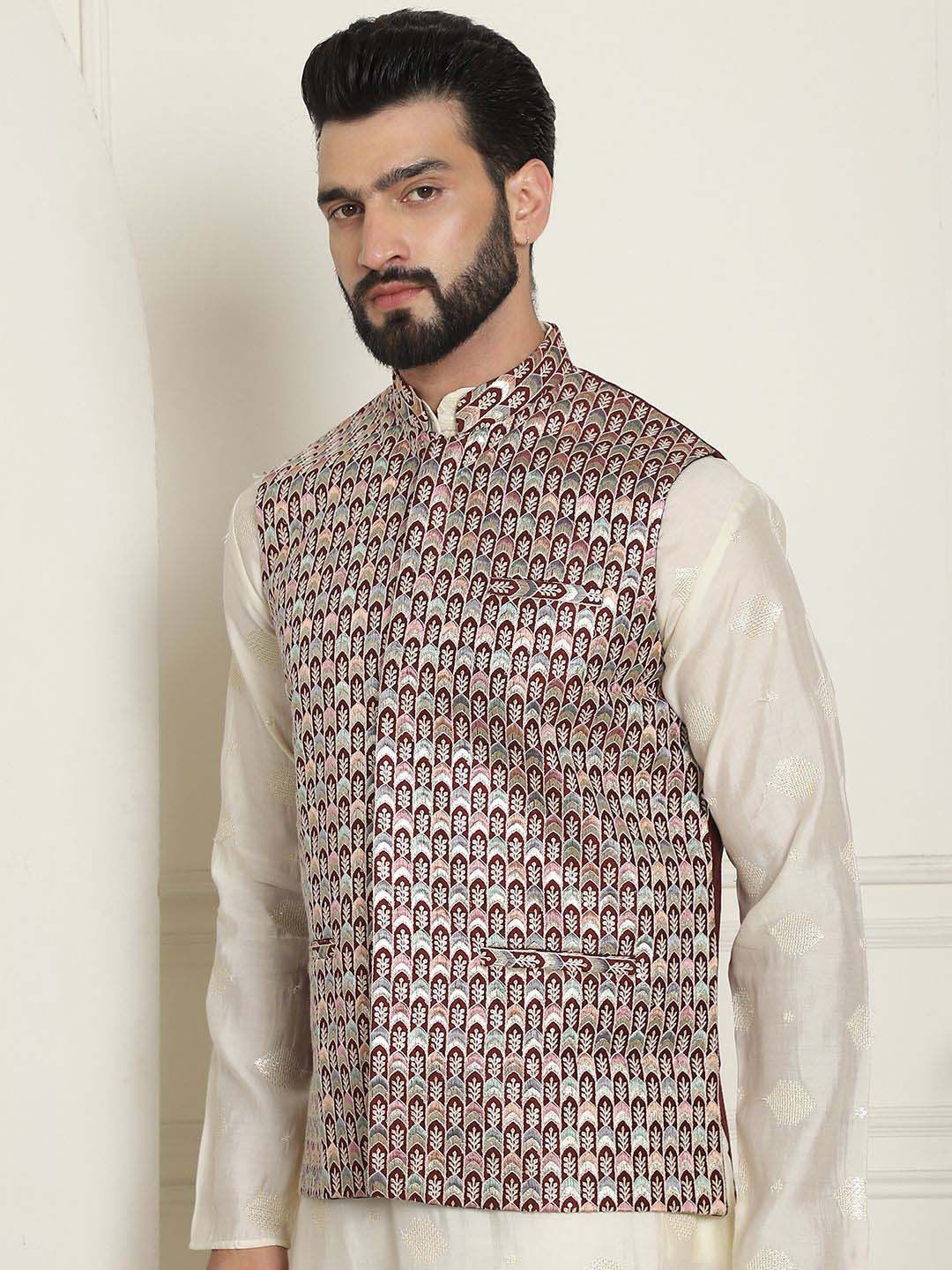 SOJANYA Jaket Nehru Sulam Lelaki