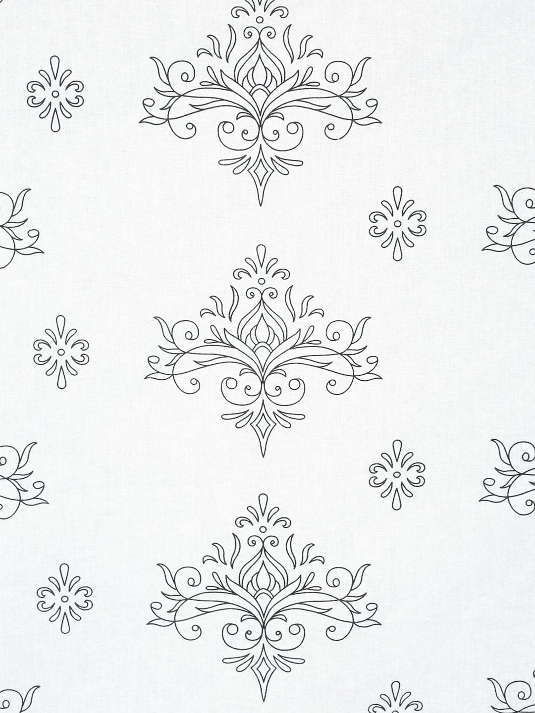 KLOTTHE Off White Printed Flat 400TC Pure Cotton Super King Bedsheet & 4 Pillow Covers