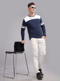 ADRO Men Colourblocked Round Neck T-shirt