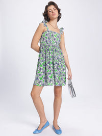 DressBerry Floral Frenzy Smocked A-Line Dress