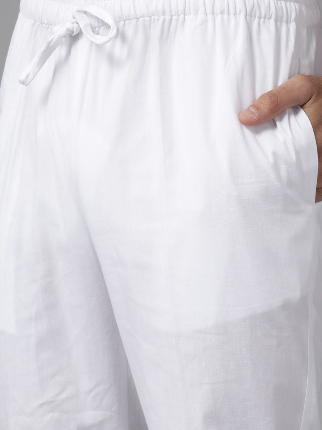 See Designs Men White Ethnic Motifs Embroidered Chikankari Pure Cotton Kurta with Pyjamas