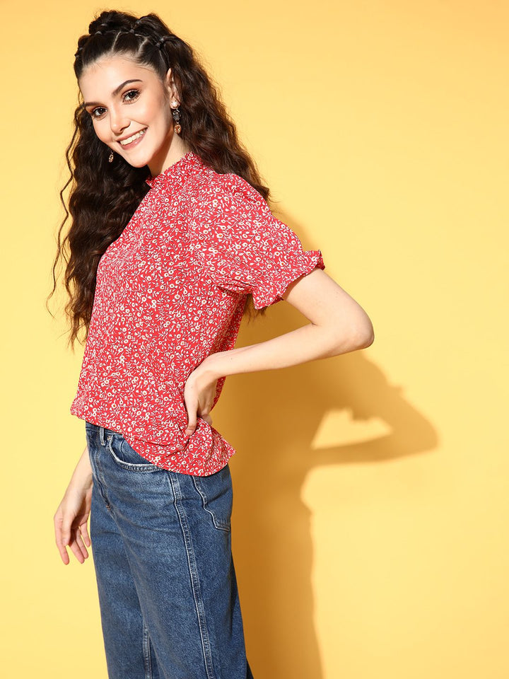 Berrylush Red Floral Vacay Attire