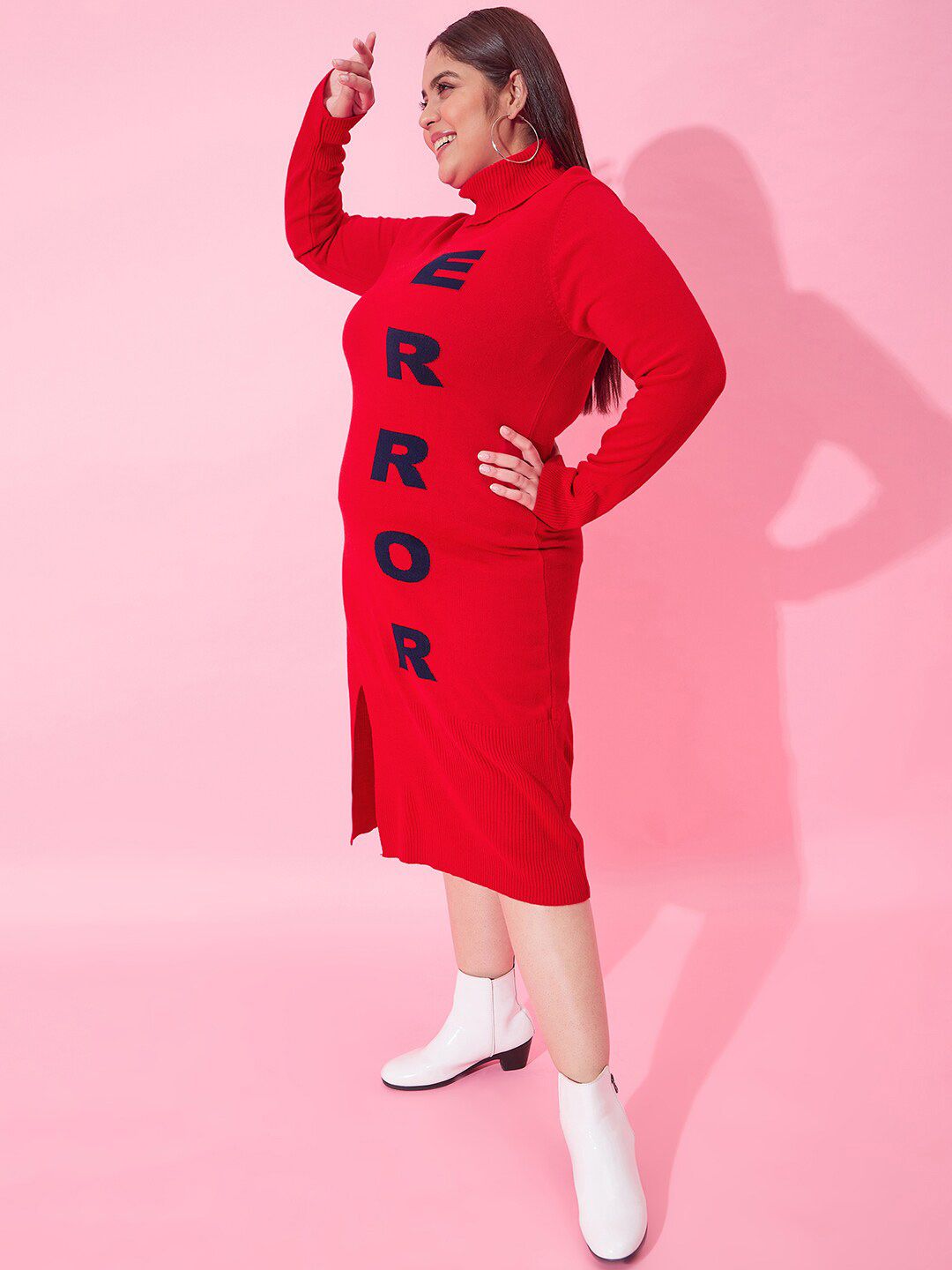 CURVY STREET Typography Printed Sheath Midi Dress