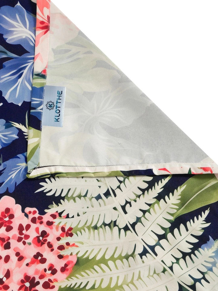 Moda Rapido X KLOTTHE Blue & Red Floral 400 TC King Bedsheet with 2 Pillow Covers