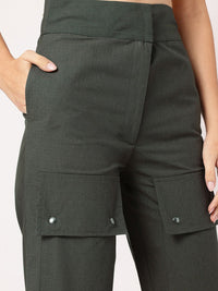 DressBerry Women Smart Utility Regular Fit Cropped Trouser