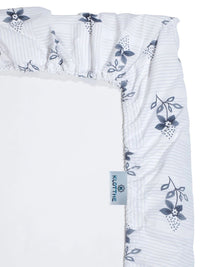 Moda Rapido X KLOTTHE White & Blue Floral 300 TC Single Bedsheet with 1 Pillow Covers