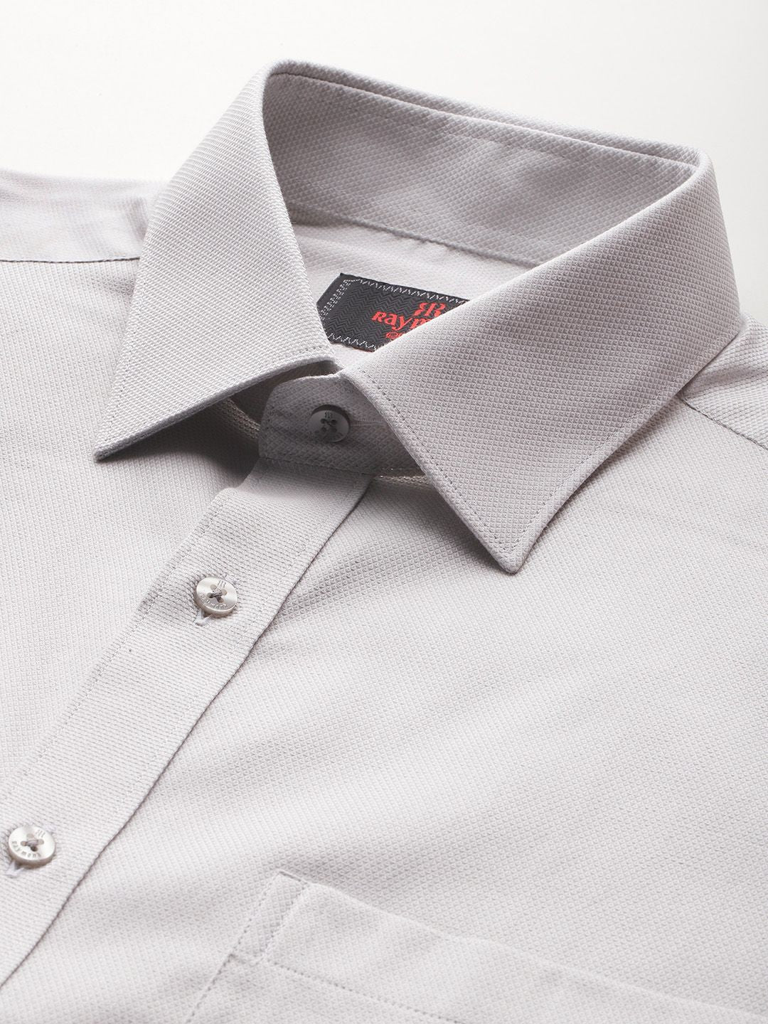 Raymond Pure Cotton Self-Design Slim Fit Formal Shirt