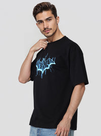 The Indian Garage Co Men Biker Printed Raw Edge Boxy T-shirt