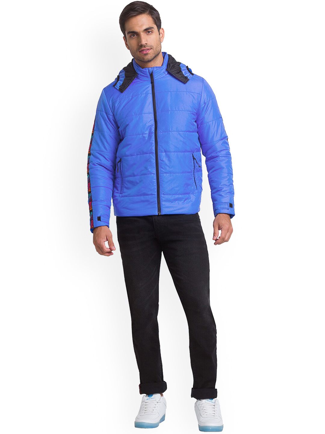 Being Human Men Blue Washed Cape Jacket