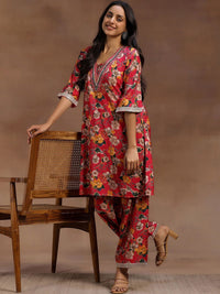 Libas Pink Floral Printed Tunic With Palazzo