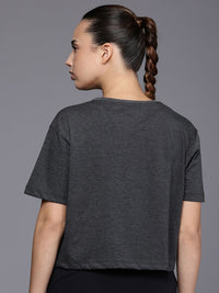 HRX by Hrithik Roshan Brand Logo Printed Drop-Shoulder Sleeves Yoga T-shirt