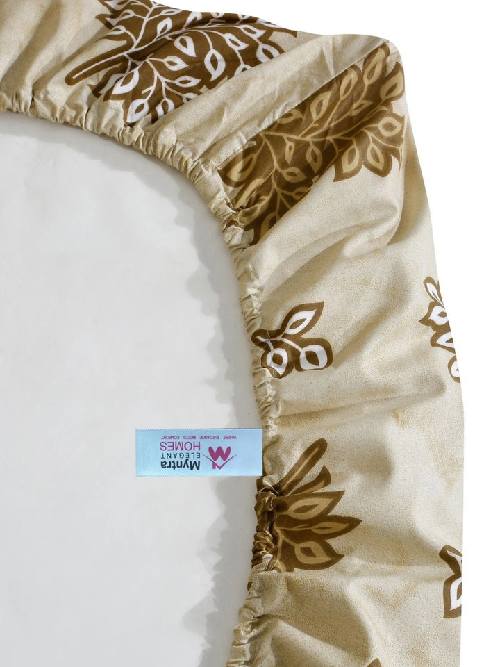 Myntra Elegant Homes Yellow Floral 400 TC Single Bedsheet with 1 Pillow Covers